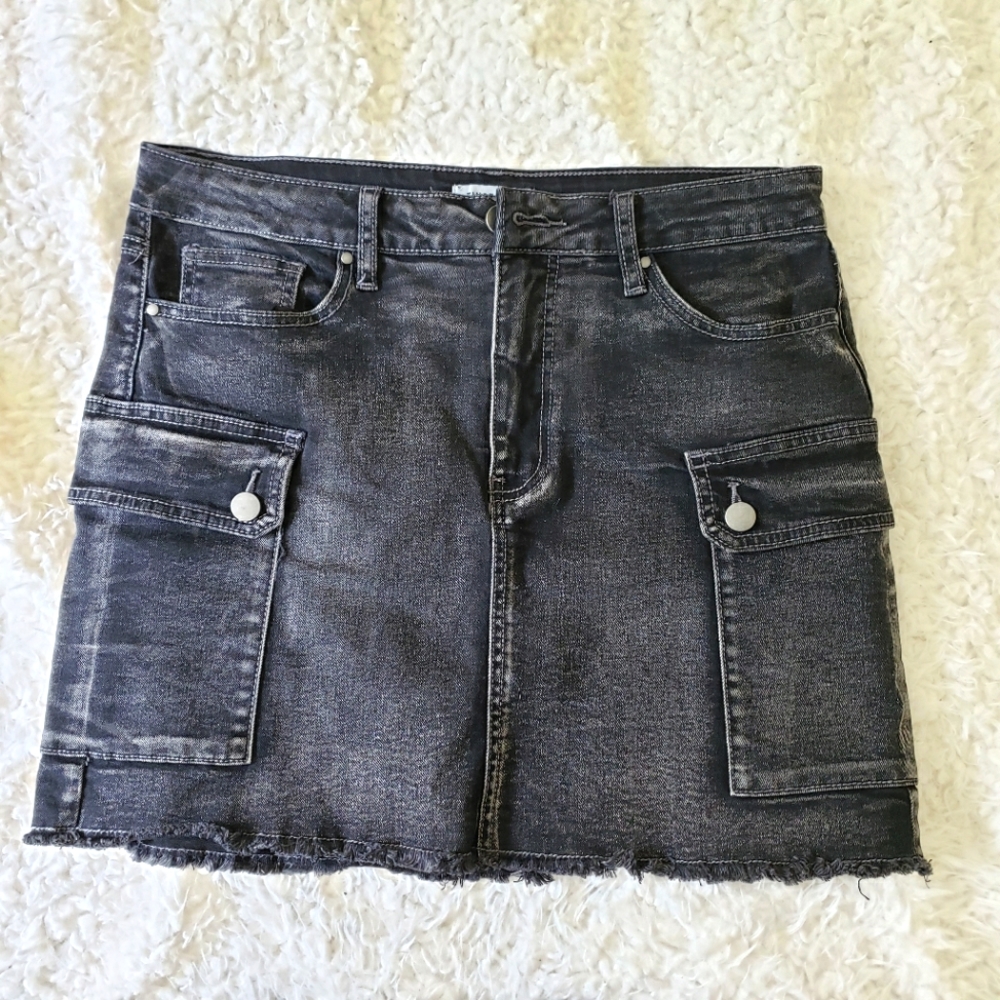 tinsel • denim cargo skirt